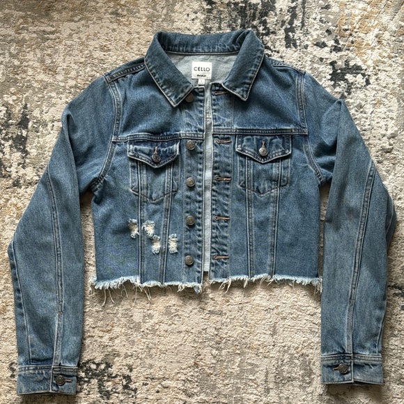 Denim Cropped Jacket - Picture 1 of 4